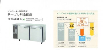 インバーター制御搭載　テーブル形冷蔵庫　RT-120SNG-1(-R) イメージ4