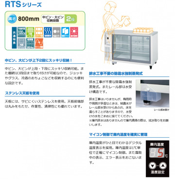 新品　テーブル形冷蔵ショーケース　RTS-120STD イメージ2