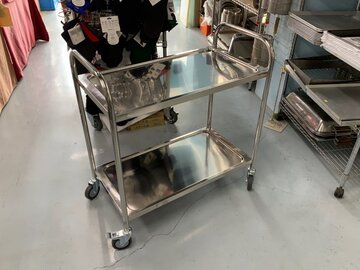 未使用 ステンレス製移動ワゴン2段