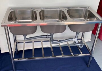 未使用ステンレス製3槽シンク　DIY-11545 イメージ1