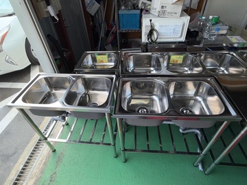 未使用ステンレス製2槽シンク DIY-7840N イメージ2