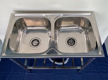 未使用ステンレス製２槽シンク　DIY-7840N イメージ3