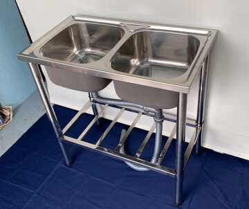 未使用ステンレス製２槽シンク　DIY-7840N イメージ4