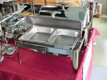 バイキング用 回転カバー式 チェーフィングディッシュ ダブル イメージ2